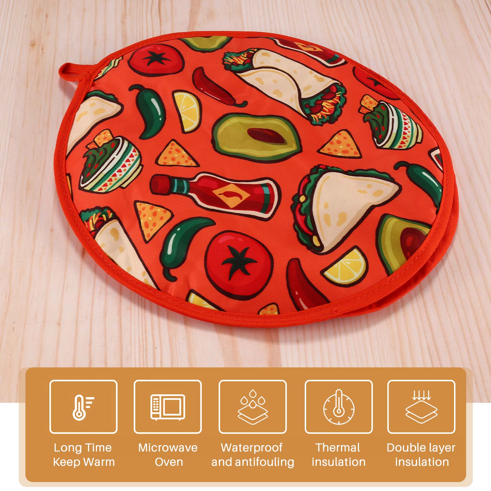Tortilla Warmer Cloth - 12-дюймовый тканевый мешок для Burrito, портативная