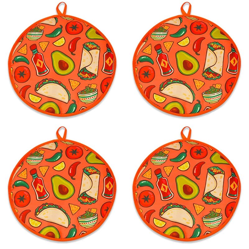 Tortilla Warmer Cloth - CQMF-4Pcs 12-дюймовые тканевые мешочки для буррито,