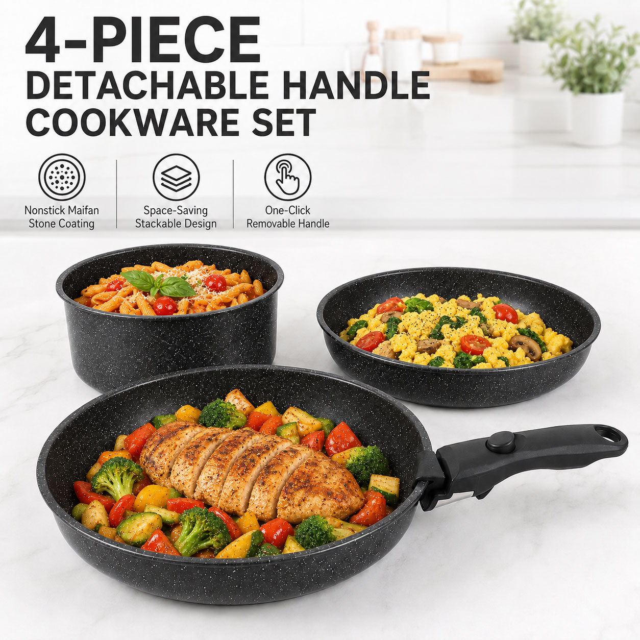 Paella Pan Steel - Набор посуды Uwhise из 4 предметов