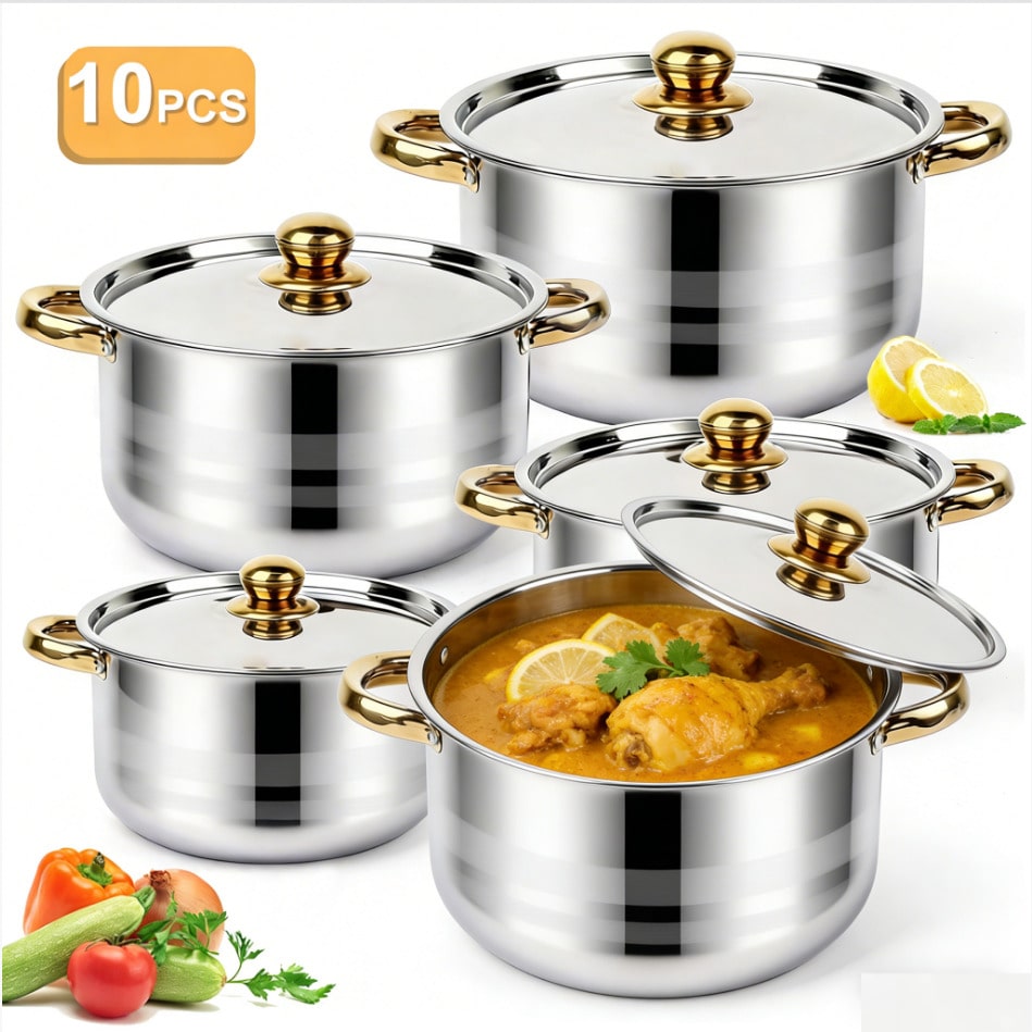 Набор кастрюль из нержавеющей  – обзор и цена Home Cooking Set